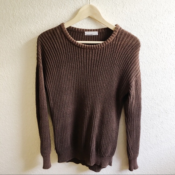 brown fisherman sweater